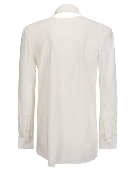 Helmut Lang White Scarf Detailed Blouse