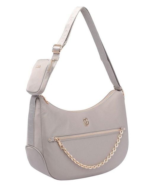 Liu Jo Gray Top Zipped Shoulder Bag