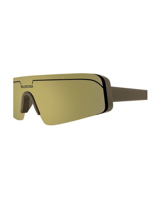 Balenciaga Green Ski Rectangular Frame Sunglasses