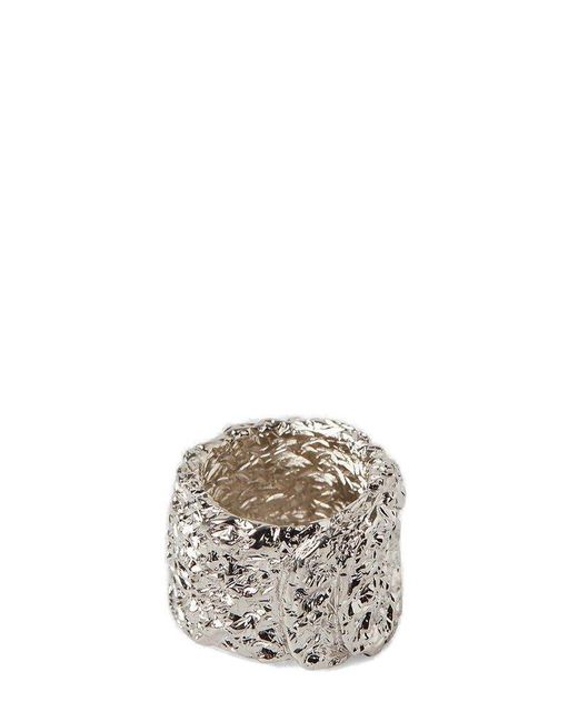 Balenciaga Metallic Crumpled Effect Ring
