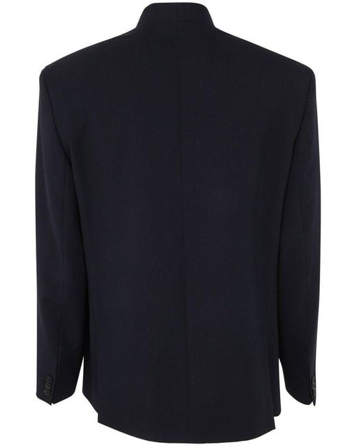 KENZO Blue Shawl-lapel Double-breasted Tailored Blazer for men