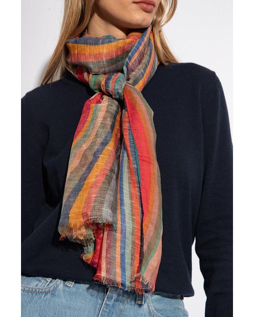 Paul Smith Red Striped Scarf