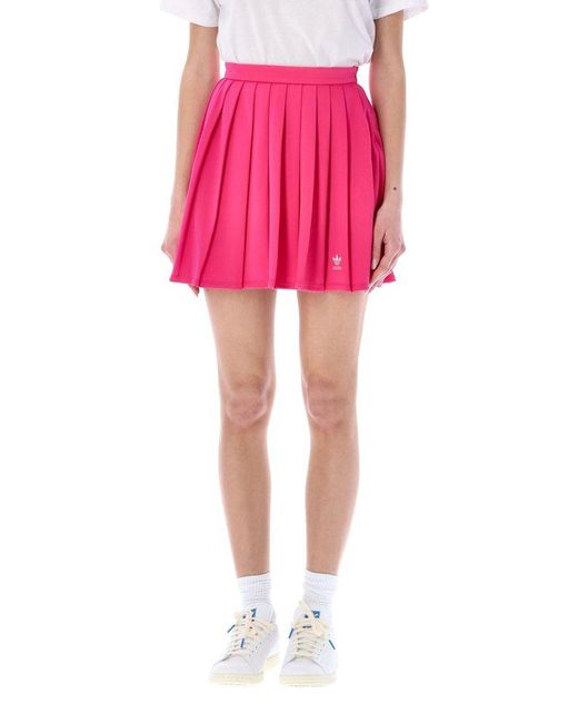 adidas Synthetic Logo Print Mini Tennis Skirt in Pink | Lyst