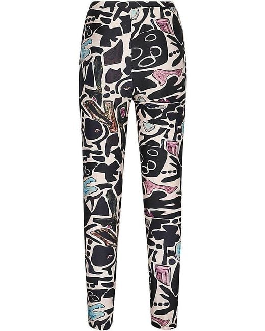 Weekend by Maxmara Black All-over Patterned Slim Yet Trousers