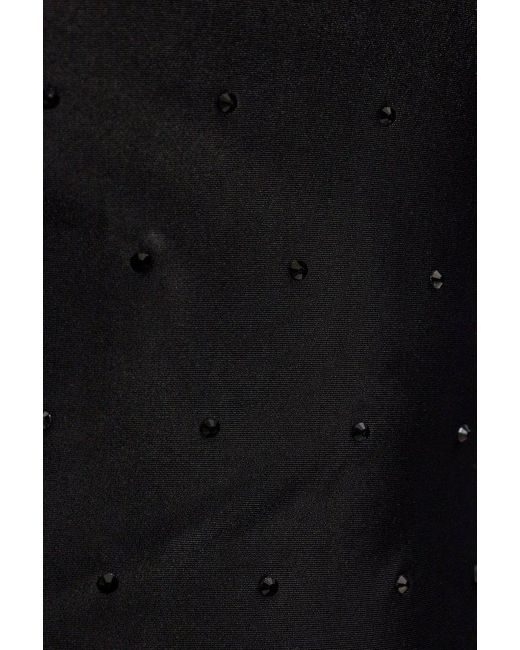 Versace Black Bodysuit With Sparkling Appliqués,