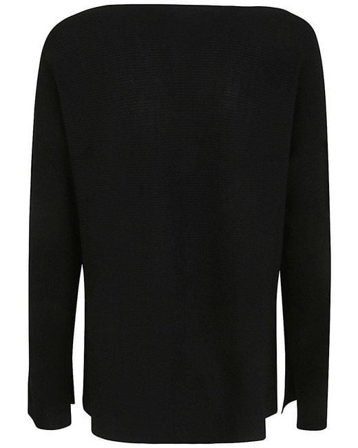 Liviana Conti Black Ribbed Long Sleeve Top