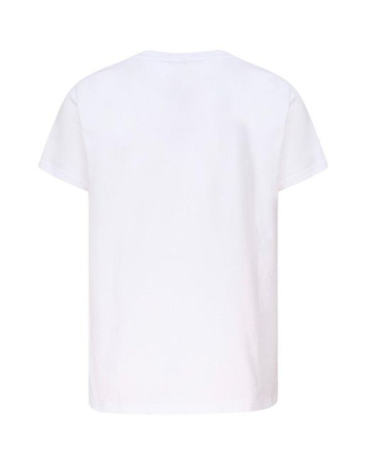 Moschino White Logo Printed Crewneck T-Shirt for men
