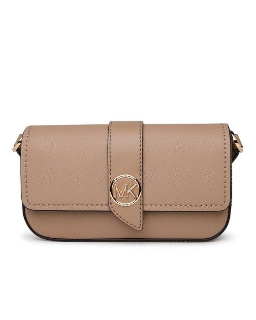 Michael Kors Beige Leather Small Ginny Camera Crossbody Bag Michael Kors