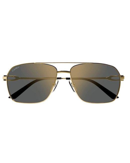 Cartier Brown Navigator Frame Sunglasses for men