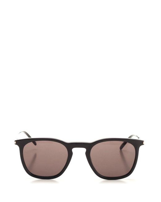Saint Laurent Gray Square Frame Sunglasses for men