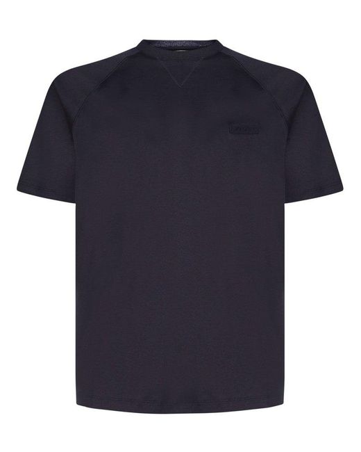 Zegna Blue Short Sleeved T-shirt for men