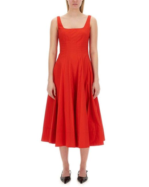 Staud Red Wells Dress