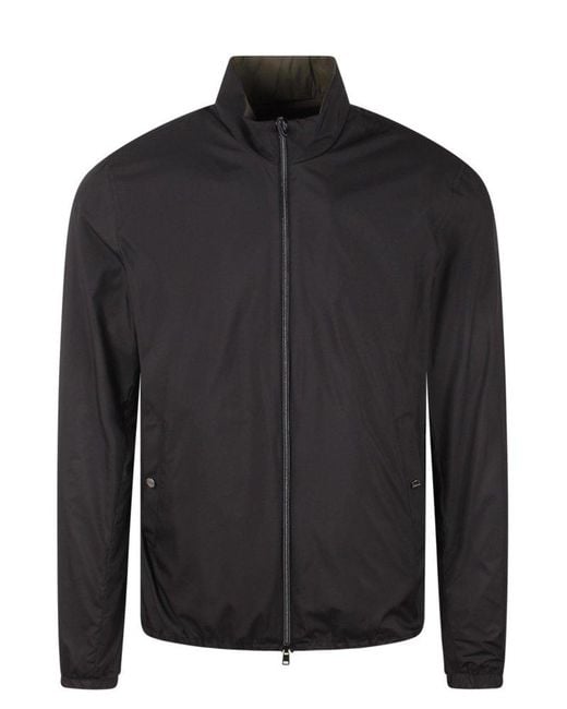 Herno Black Reversible Zipped Coat for men