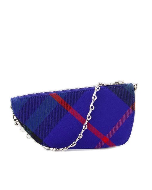 Burberry Blue Micro Shield Chain-linked Wallet