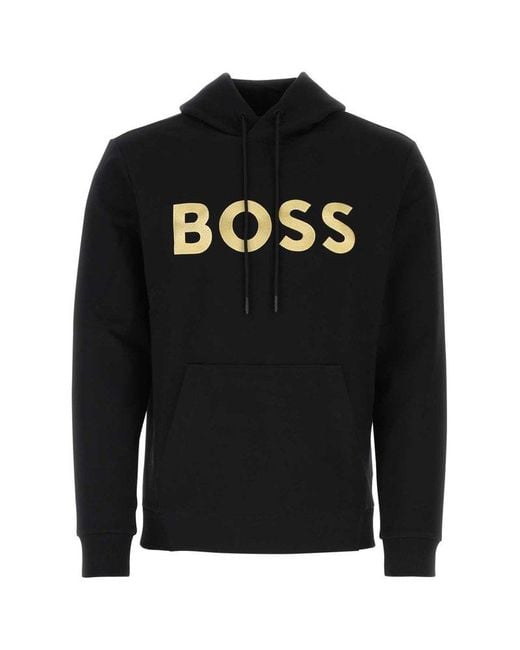 Boss Black Cotton-blend Hoodie for men