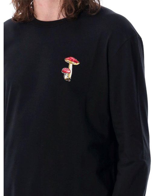 Jil Sander Blue Mushroom-embroidered Crewneck Sweatshirt for men