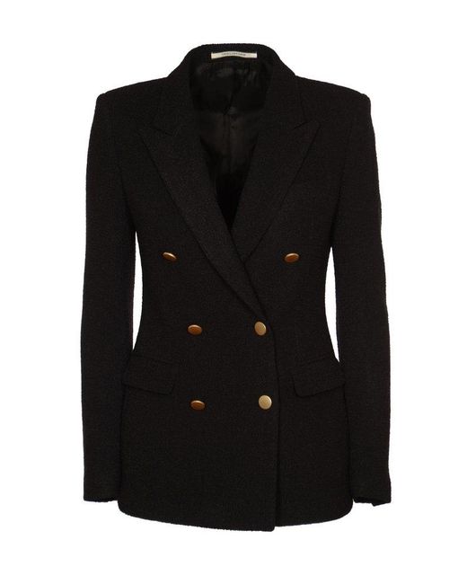 Tagliatore Black Double-Breasted Tailored Blazer