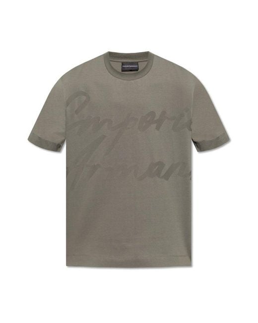 Emporio Armani Gray T-Shirt With Logo for men