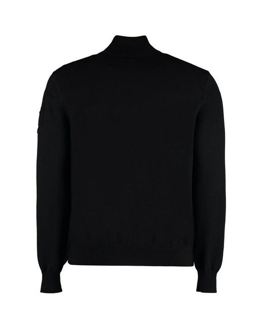 Moncler Black Zip-up Padded Knit Jacket for men