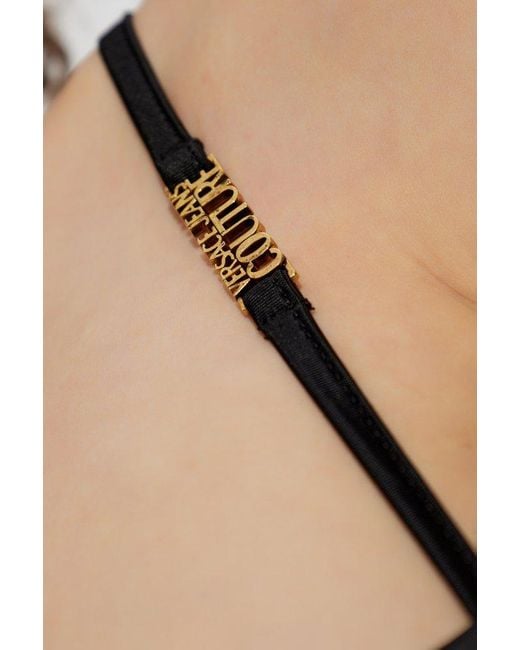 Versace Jeans Couture Black Strappy Logo Top