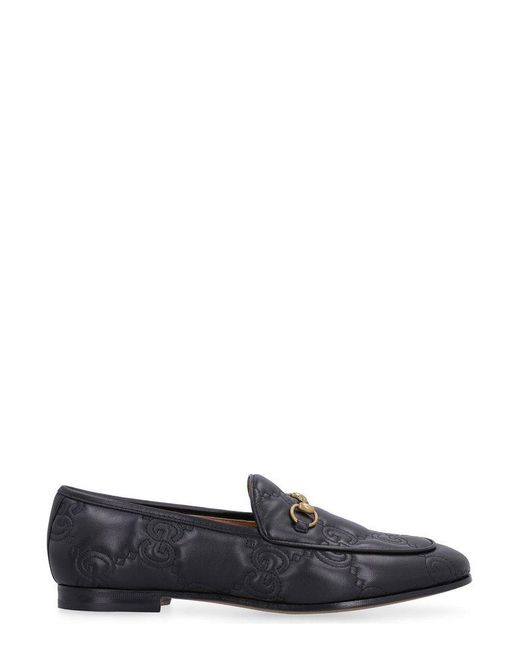 gucci jordaan embroidered loafers