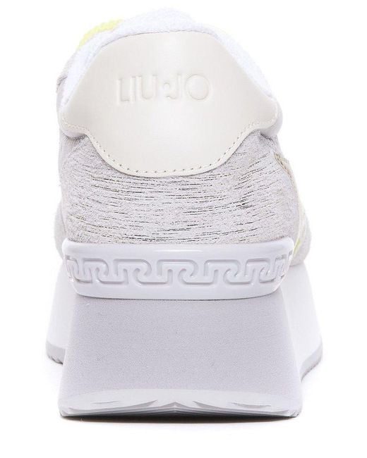 Liu Jo White Glittered Star Platform Sneakers