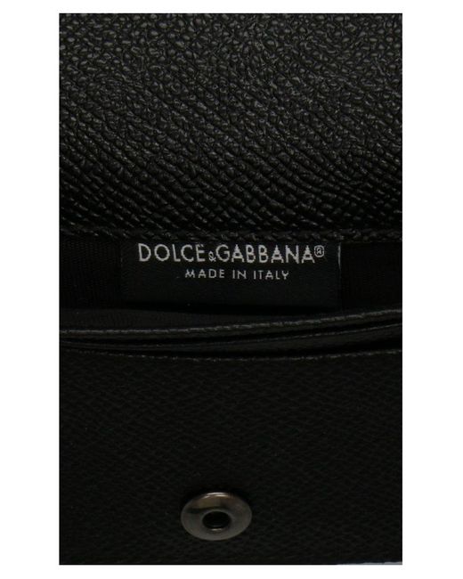 Dolce & Gabbana Black Logo Plaque Bifold Wallet for men