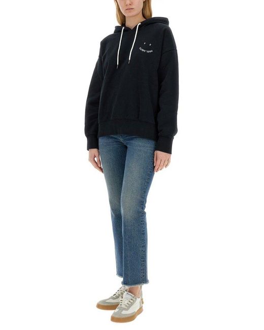 PS by Paul Smith Black Logo Embroidered Drawstring Hoodie