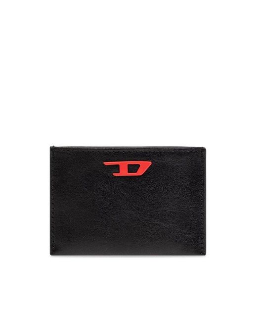 DIESEL Black Rave Leather Cardholder for men