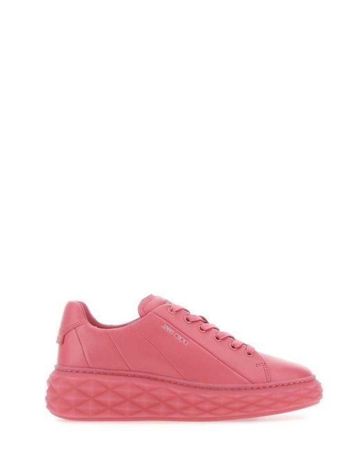 Jimmy Choo Leather Diamond Light Maxi Sneakers in Pink | Lyst Australia