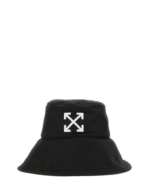 Off-White c/o Virgil Abloh Logo Embroidered Bucket Hat in Black | Lyst UK