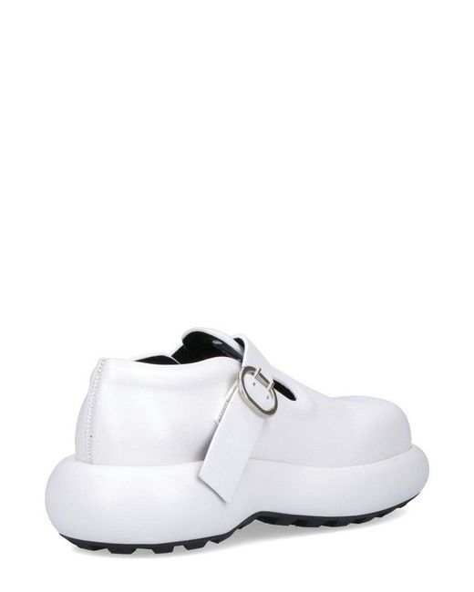 Jil Sander White Scarpe Leather Loafers
