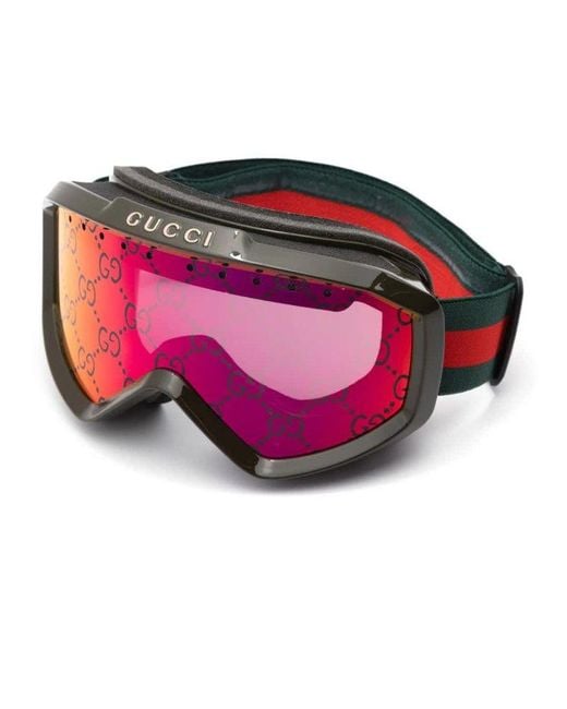 Gucci Pink GG Motif Ski Sunglasses for men