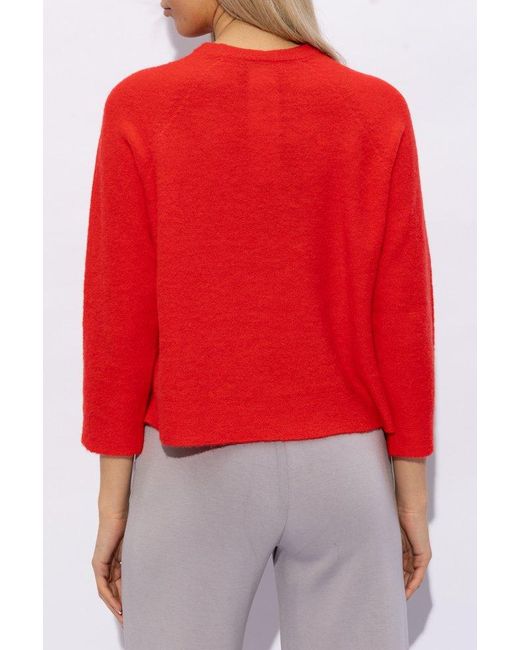 Emporio Armani Red Relaxed-fitting Sweater,