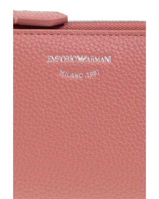Emporio Armani Red Wallet With Logo,