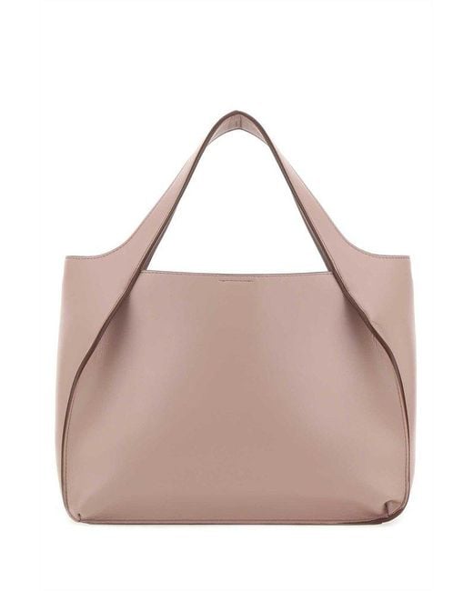 Stella McCartney Pink Logo Embossed Top Handle Bag
