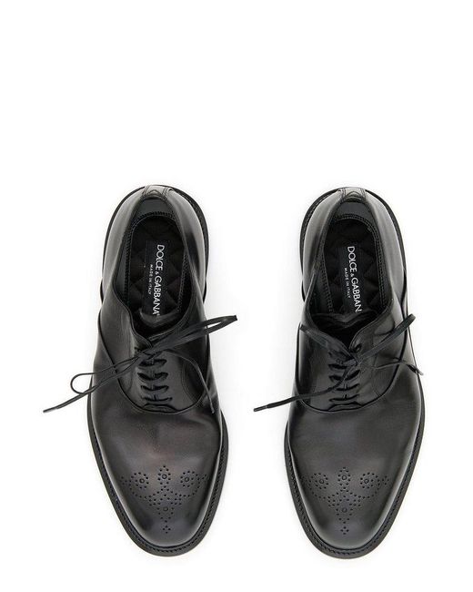 Dolce & Gabbana Black Lace-up Oxford Shoes for men