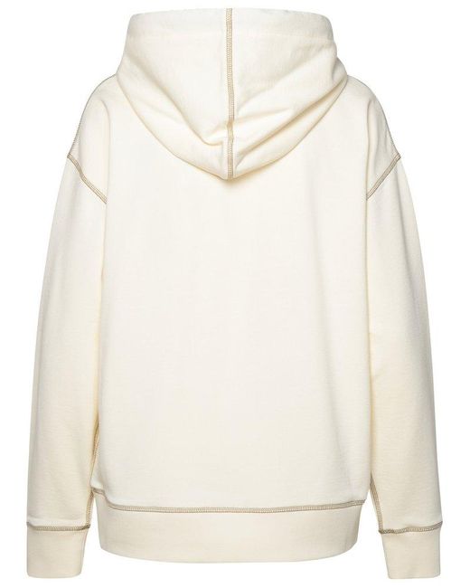 Moncler Natural Ivory Cotton Hoodie