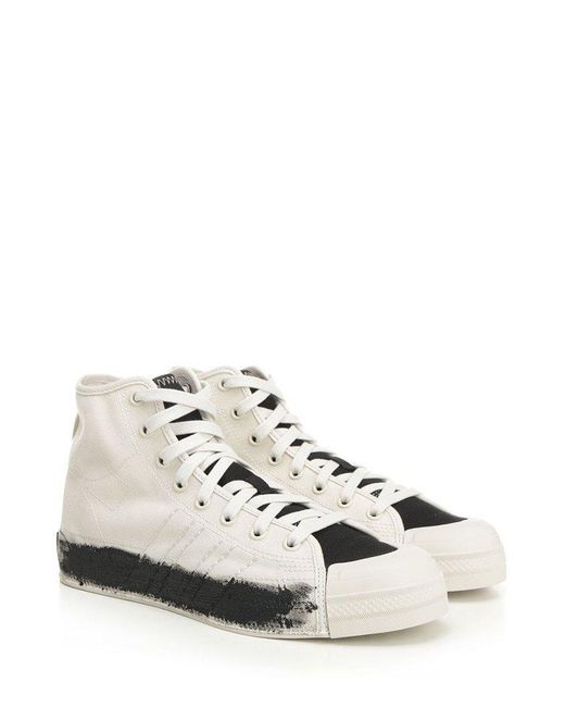 Y-3 White Nizza Hi Lave-Up Sneakers for men