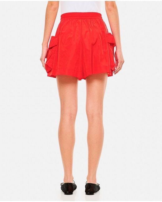 Simone Rocha Red Cargo Pocket Flare Shorts