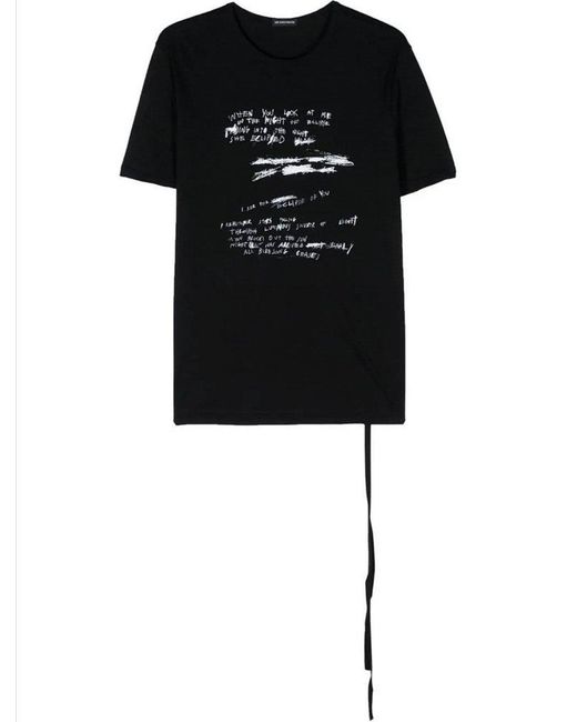 Ann Demeulemeester Black Handwriting Printed Crewneck T-shirt
