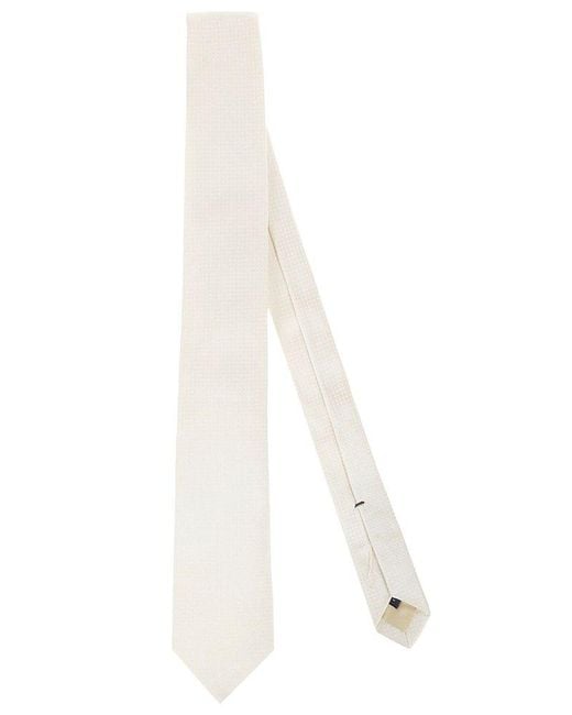 Errico Formicola White Textured Tie for men