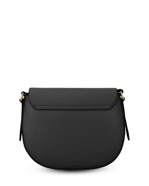 ショルダーバッグ・ポシェット Furla Structured Shoulder Bag With Foldover Top Furla Logo Plaque Foldover-Top Shoulder Bag in Black | Lyst