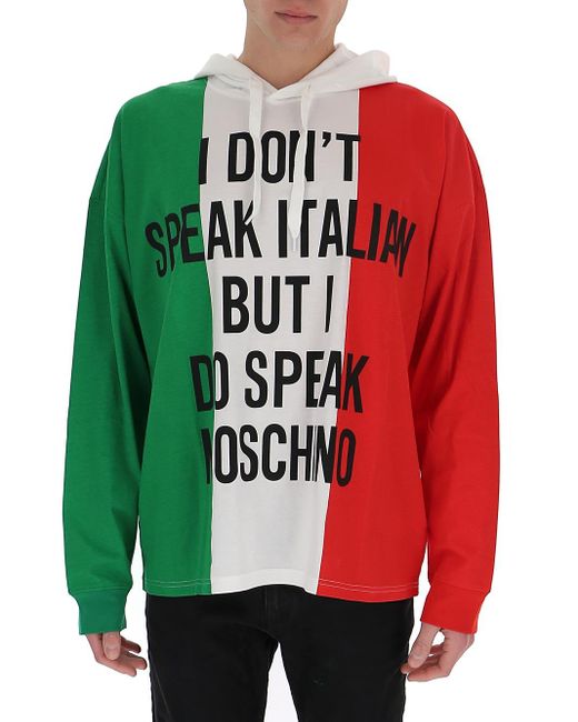 Moschino Cotton Italian Printed Hoodie for Men - Lyst