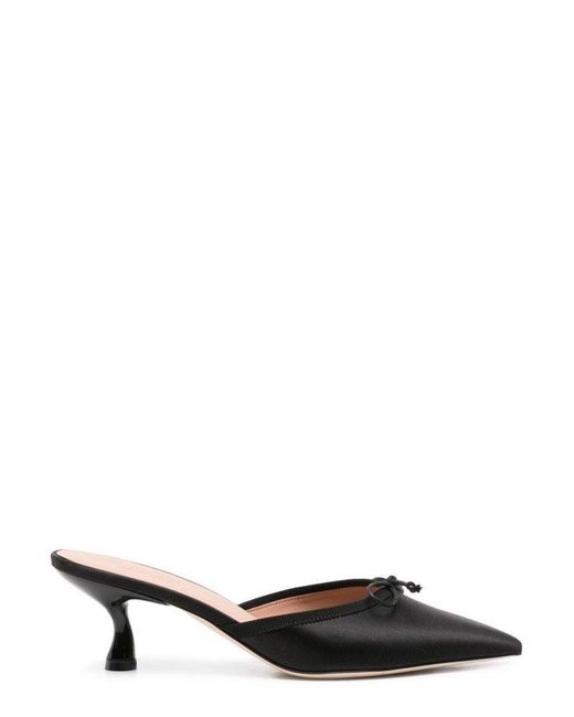 Malone Souliers Black Bow Kitten Heel Sandals