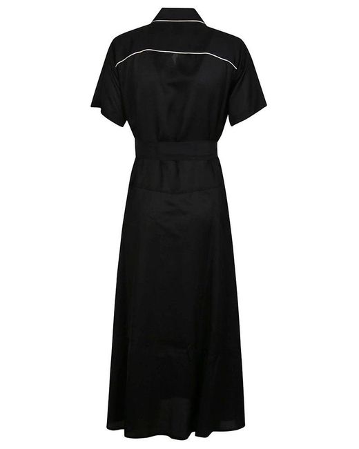 Pinko Black Tied-waist Long Shirt Dress