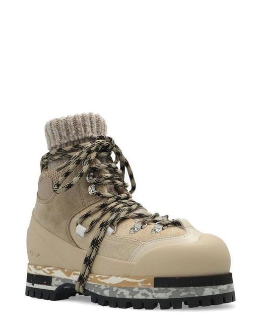Chlo Nikie Hiking Boots in Brown Lyst