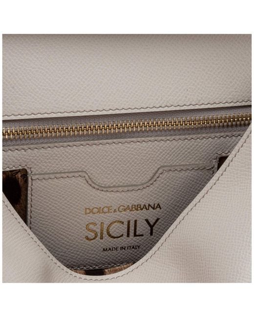 Dolce & Gabbana White Miss Sicily Medium Leather Shoulder Bag
