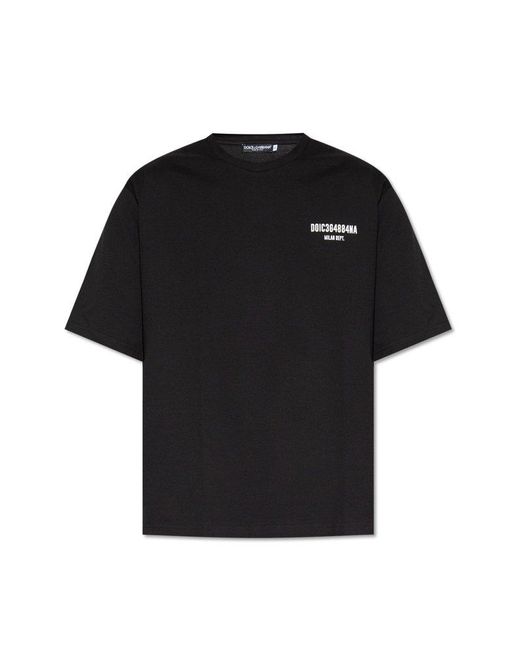 Dolce & Gabbana Black Printed T-shirt, for men