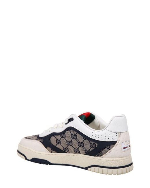 Gucci White Re-web GG Canvas & Leather Sneaker for men